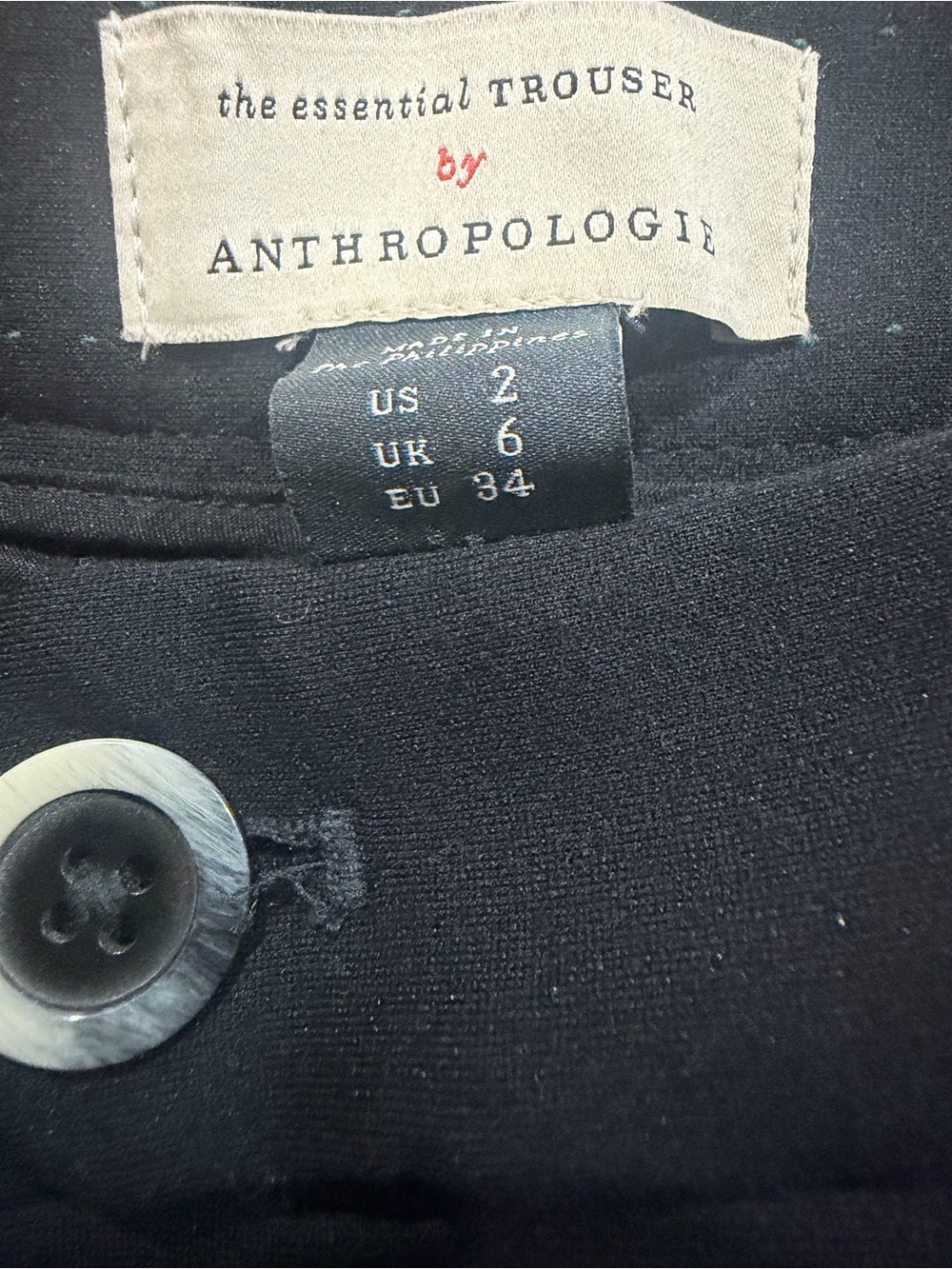 Anthropologie Essential Trouser Flare Black Pants Size 2 Long 32” Inseam - Picture 9 of 11